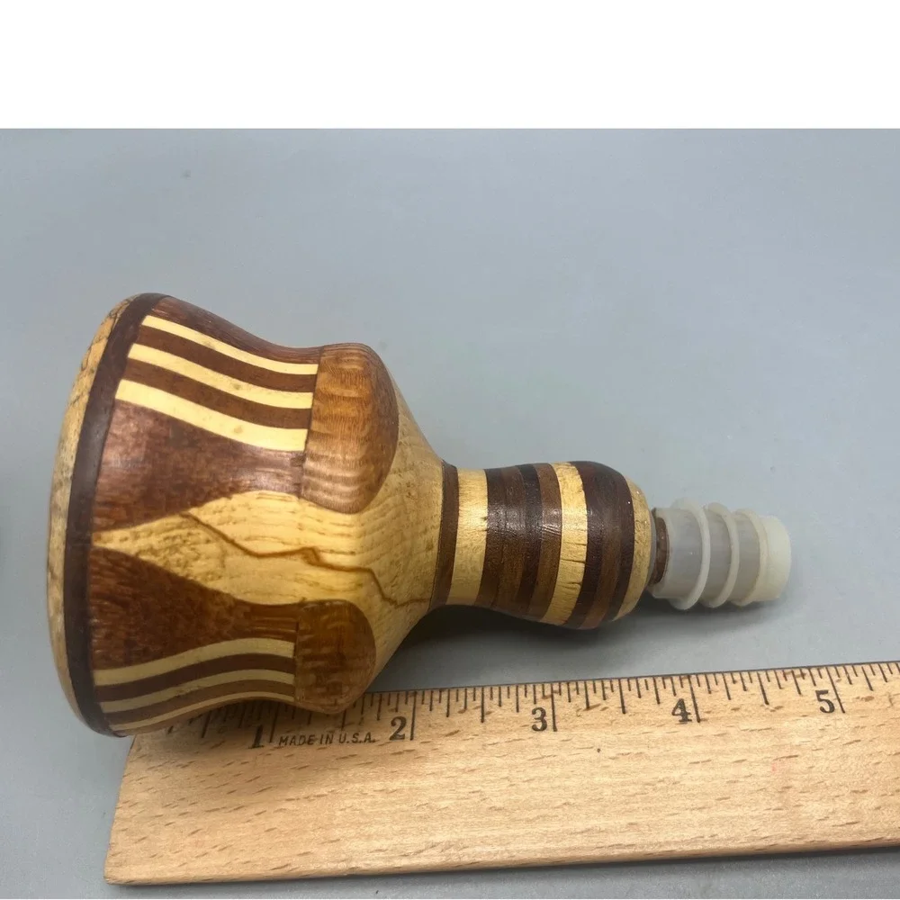 Hand turned Segmented‎ Wood Bottle Stopper Artisan 5 x 3